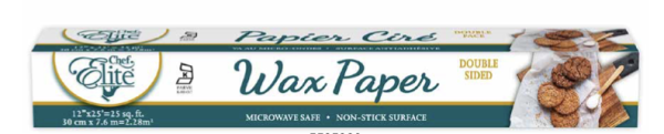 Chef Elite Double-Sided Wax Paper w/Metal Cutter ~ 12″ x 25′
